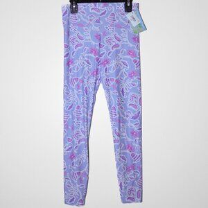 Southwind Apparel Spunkwear Tight Leggings Athleisure Purple Paisley Floral XS S
